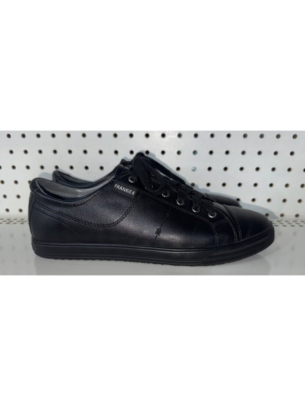 FRANKIE4 Nat II Womens Leather Lace Up Casual Shoes Sneakers Size 10 Black